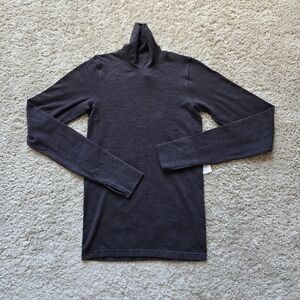 Athleta Foresthill Ascent Turtleneck Top Womens XXS Wool Blend Brown